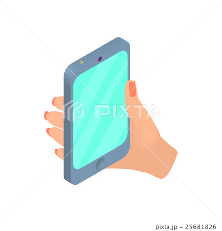 Female hand holding cellular phone icon 25681826