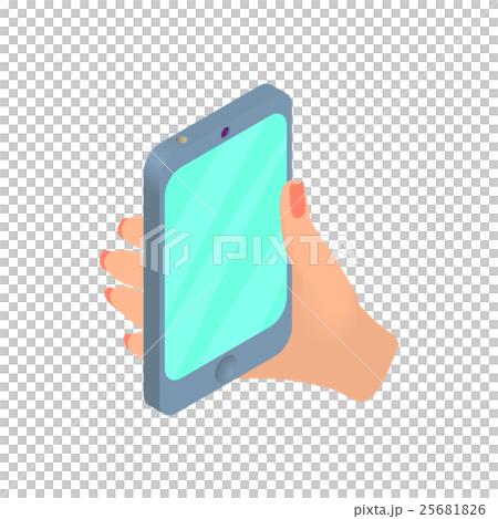 Female hand holding cellular phone icon 25681826