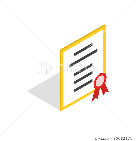 Diploma or certificate icon, isometric 3d style 25682176