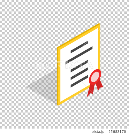 Diploma or certificate icon, isometric 3d style 25682176