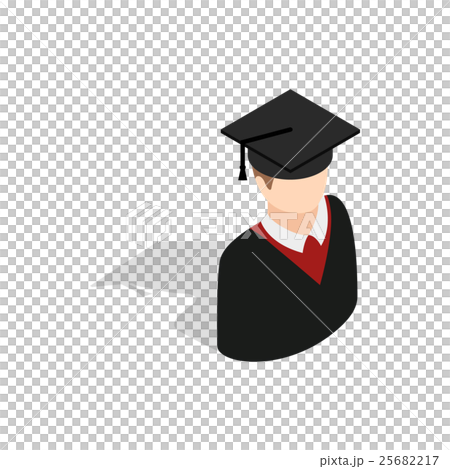 Graduate man in cap and gown icon Graduate man in cap and gown icon 25682217
