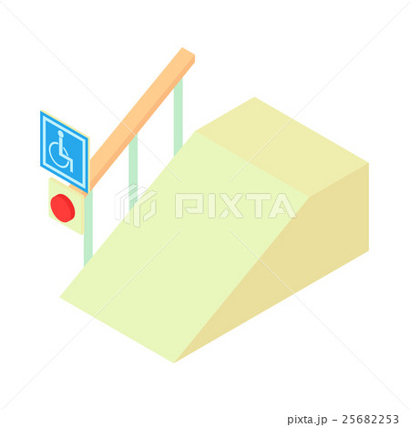 Ramp for the disabled with information sign icon 25682253