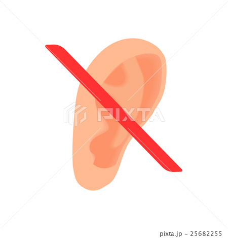 Deafness icon in cartoon style 25682255