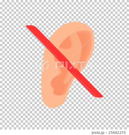 Deafness icon in cartoon style 25682255