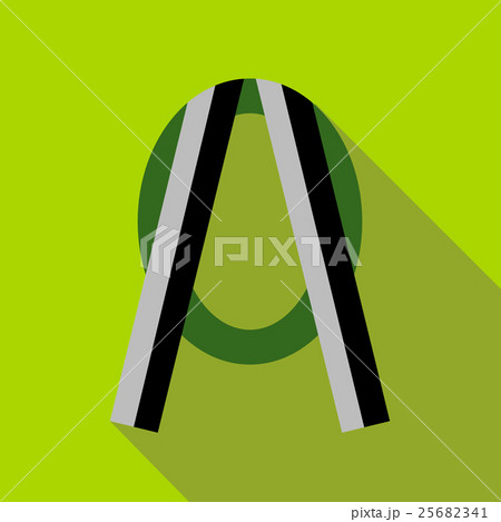 Funeral frame with ribbon icon, flat style 25682341