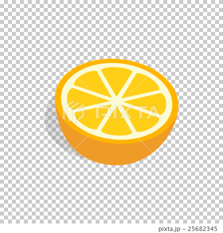 Half of orange icon , isometric 3d style 25682345