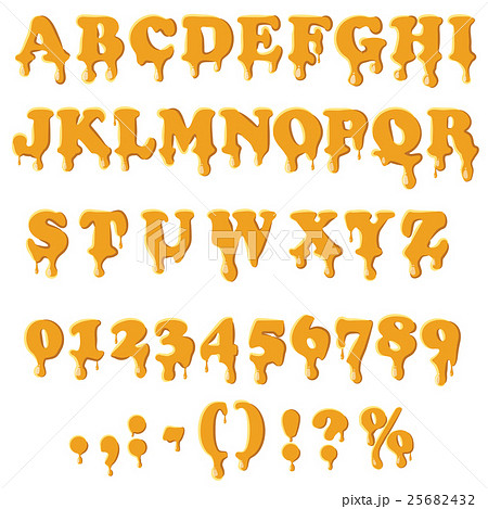 Caramel alphabet isolated on white background. 25682432