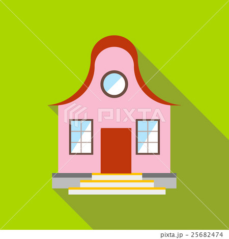 Cool pink house icon, flat style Cool pink house icon, flat style 25682474