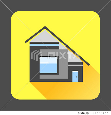 Modern residential house icon, flat style Modern residential house icon, flat style 25682477
