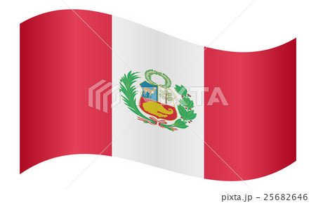 Flag of Peru waving on white background 25682646