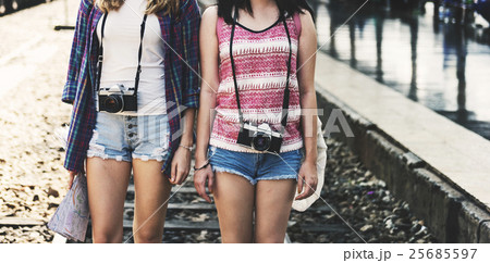 Young Girls Travel Holiday Concept Young Girls Travel Holiday Concept 25685597