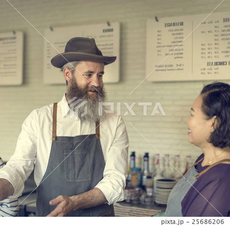 Barista Prepare Coffee Working Order Concept 25686206