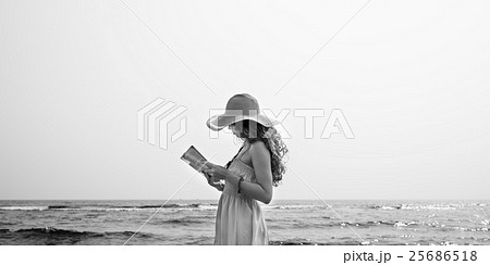 Beach Summer Holiday Vacation Traveling Relaxation Reading Concept 25686518
