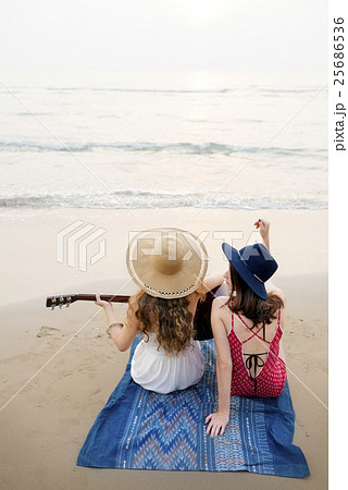 Beach Summer Holiday Vacation Traveling Relaxation Concept Beach Summer Holiday Vacation Traveling Relaxation Concept 25686536
