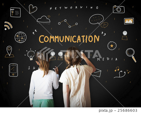 Networking Media Sharing Icons Graphic Concept Networking Media Sharing Icons Graphic Concept 25686603