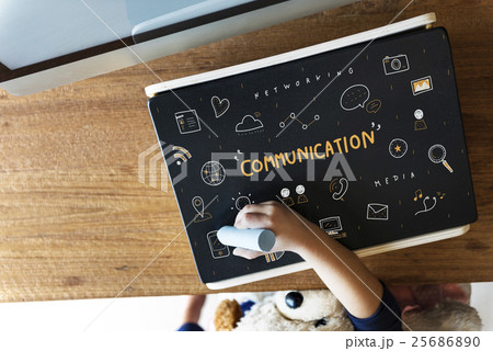 Networking Media Sharing Icons Graphic Concept 25686890