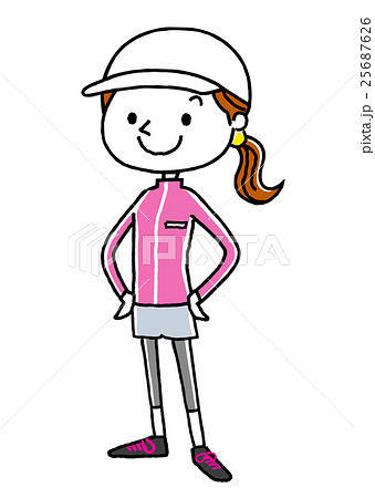 スポーツ スポーツウェアを着た若い女性のイラスト素材