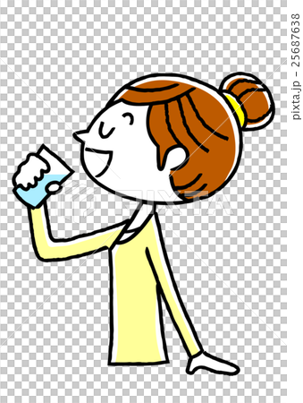 水分補給する若い女性 25687638