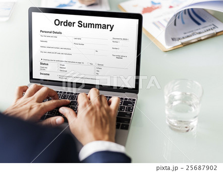 Order Summary Payslip Purchase Order Form Concept 25687902