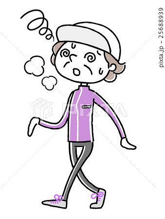 スポーツ：疲れるシニア女性 25688939