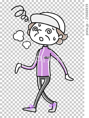 スポーツ：疲れるシニア女性 25688939