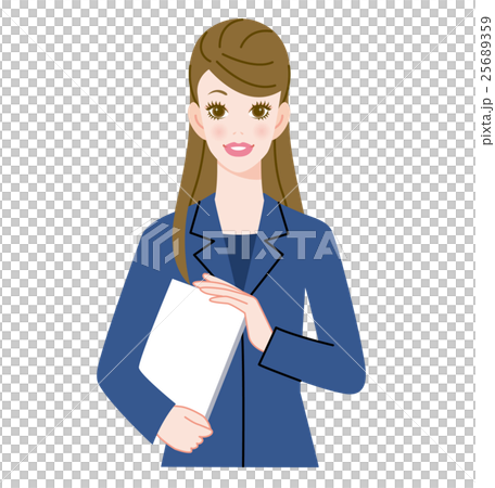 A woman with a document 25689359
