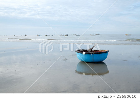 Stock of coracle at fishing village in Long Hai Stock of coracle at fishing village in Long Hai 25690610