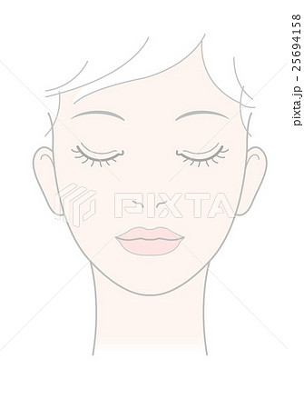 女性の顔 童顔 正面 イラストのイラスト素材