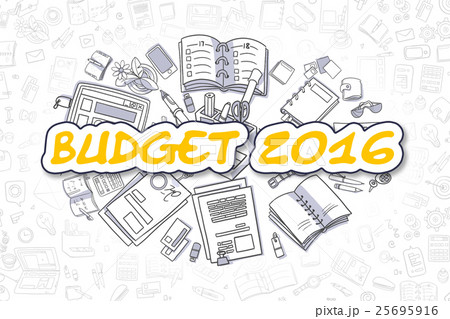 Budget 2016 - Doodle Yellow Word. Business Concept 25695916