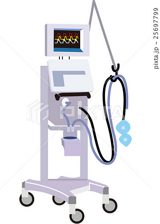 医療関連 人工呼吸器のイラスト素材