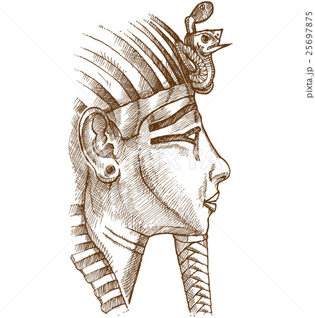 gold tutankhamon mask hand drawn gold tutankhamon mask hand drawn 25697875