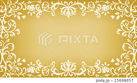 アンティーク風 装飾フレーム 金色のイラスト素材