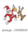 Santa and reindeer ringing bells cartoon 25698638