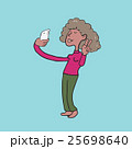 African woman taking selfie cartoon 25698640