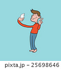 Selfie with two fingers gesture man 25698646