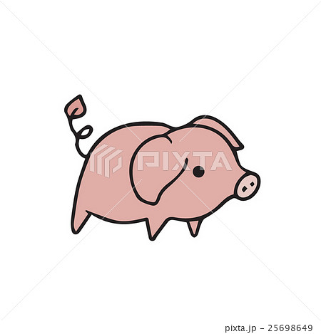 Standing alone pig cartoon drawing 25698649