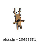 Standing alone reindeer cartoon drawing 25698651