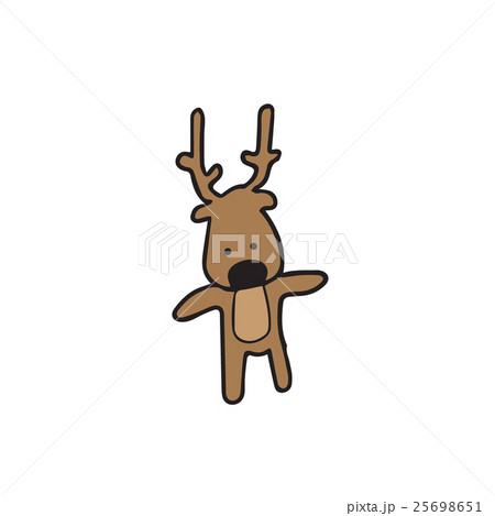 Standing alone reindeer cartoon drawing 25698651