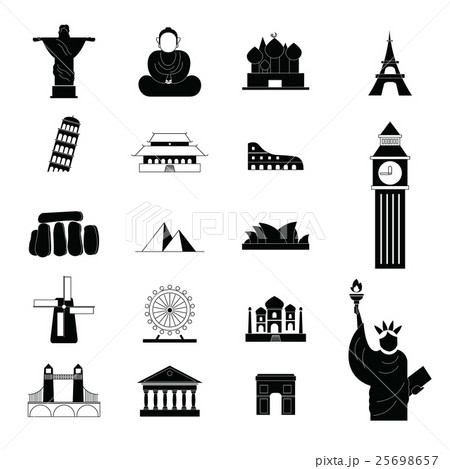Travel landmark around the world icons 25698657