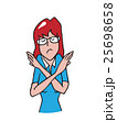 woman gestures cross hands say no cartoon drawing 25698658