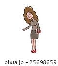 Woman holding book and pointing cartoon 25698659