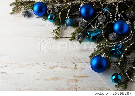 Christmas blue balls decoration 25699287