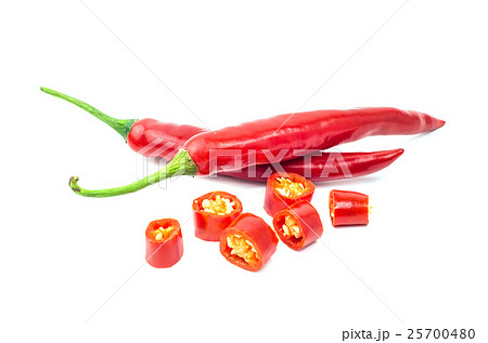 Red chilli pepper on white background. 25700480