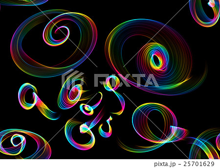 glowing rainbow curved lines and circles flowers 25701629