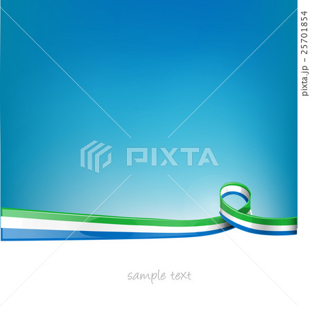 sierra leone ribbon flag on blue sky background sierra leone ribbon flag on blue sky background 25701854