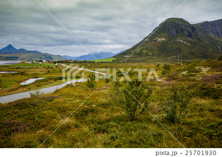Road along fjorde. Nature of Norway 25701930