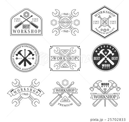 Wood Workshop Black And White Emblems Wood Workshop Black And White Emblems 25702833