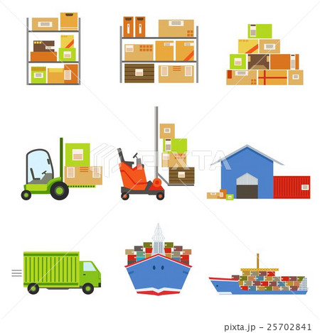 Logistics And Delivery Related Set Of Objects Logistics And Delivery Related Set Of Objects 25702841