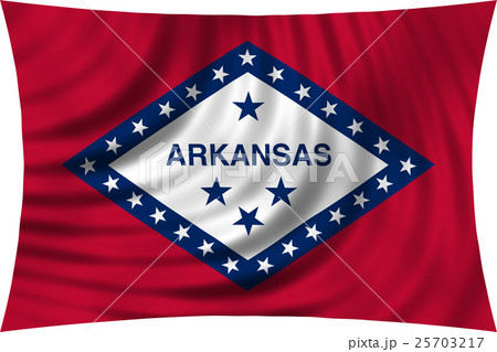 Flag of Arkansas waving isolated on white Flag of Arkansas waving isolated on white 25703217