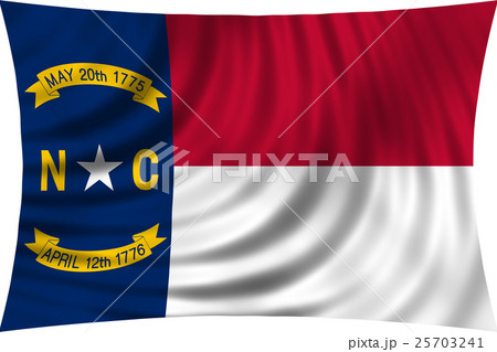 Flag of North Carolina waving isolated on white 25703241